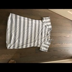 Michael Kors grey white striped dress
